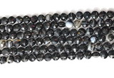 CCB754 15.5 inches 8mm faceted coin black line agate beads