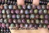 CCB792 15.5 inches 10mm faceted round jasper gemstone beads wholesale