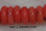 CCB80 15.5 inches 5*9mm roundel pale red coral beads Wholesale