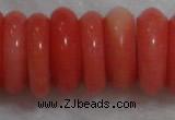 CCB81 15.5 inches 5*13mm roundel pale red coral beads Wholesale