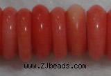 CCB81 15.5 inches 5*13mm roundel pale red coral beads Wholesale