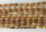 CCB812 15.5 inches 5*12mm rice pink aventurine beads wholesale