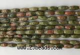 CCB816 15.5 inches 5*12mm rice unakite gemstone beads wholesale