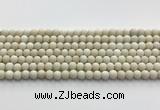 CCB824 15.5 inches 6mm round matte ivory jasper gemstone beads wholesale