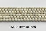 CCB825 15.5 inches 8mm round matte ivory jasper gemstone beads wholesale