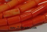 CCB83 15.5 inches 5*10mm column orange coral beads Wholesale