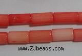 CCB84 15.5 inches 5*10mm column pink coral beads Wholesale