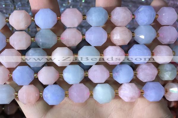CCB855 15.5 inches 11*12mm faceted morganite beads wholesale