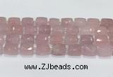 CCB888 11*15mm-12*16mm faceted cuboid rose quartz beads wholesale