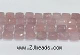 CCB888 11*15mm-12*16mm faceted cuboid rose quartz beads wholesale