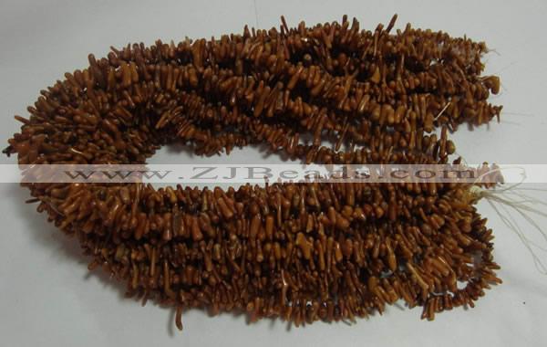 CCB90 15.5 inch 2*8mm irregular branch coffee coral beads Wholesale