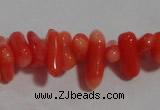 CCB91 15.5 inch 4*11mm irregular branch pale red coral chip beads