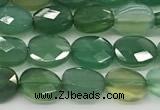 CCB918 15.5 inches 6*8mm faceted oval green agate beads