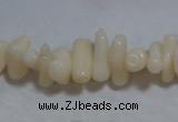 CCB93 15.5 inch 4*11mm irregular branch white coral chip beads