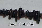 CCB94 15.5 inch 4*11mm irregular branch dark grey coral chip beads