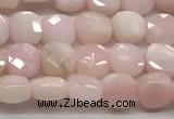 CCB976 15.5 inches 6*6mm faceted square pink opal beads