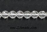 CCC208 15.5 inches 8mm faceted round grade AB natural white crystal beads