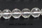 CCC210 15.5 inches 12mm faceted round grade AB natural white crystal beads