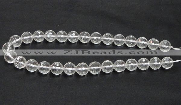 CCC211 15.5 inches 14mm faceted round grade AB natural white crystal beads
