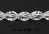 CCC219 8*12mm twisted rice grade AB natural white crystal beads
