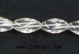 CCC220 8*18mm twisted rice grade AB natural white crystal beads