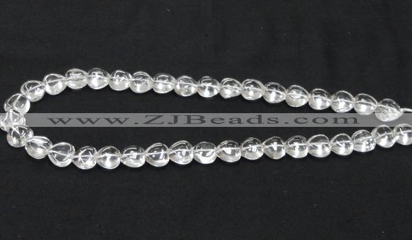 CCC236 10*10mm heart grade AB natural white crystal beads wholesale