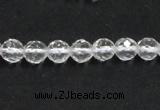 CCC242 15.5 inches 4mm faceted round AB grade natural white crystal beads