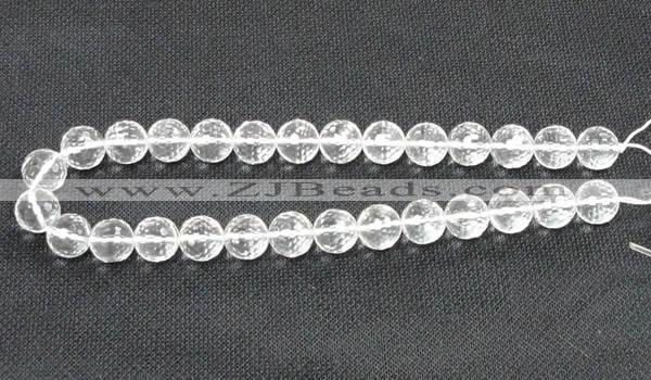 CCC255 15.5 inches 14mm faceted round grade A natural white crystal beads