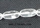 CCC266 10*20mm faceted rice grade A natural white crystal beads