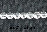 CCC271 15 inches 8mm faceted coin grade A natural white crystal beads