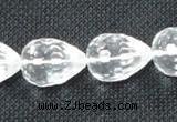 CCC274 8*12mm faceted teardrop grade A natural white crystal beads