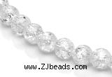 CCC39 15.5 inches 4mm round crackle white crystal beads Wholesale