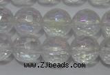 CCC411 15.5 inches 6mm faceted round AB-color white crystal beads