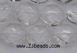 CCC505 15.5 inches 14mm faceted coin natural white crystal beads
