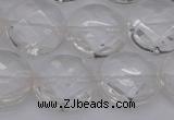 CCC507 15.5 inches 18mm faceted coin natural white crystal beads