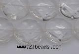 CCC508 15.5 inches 20mm faceted coin natural white crystal beads