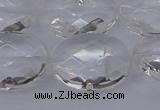 CCC518 15.5 inches 20*30mm faceted oval natural white crystal beads