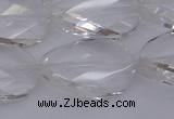 CCC522 15.5 inches 20*30mm twisted & faceted oval white crystal beads
