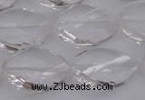 CCC525 15.5 inches 15*20mm twisted & faceted teardrop white crystal beads