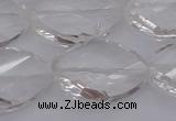 CCC527 15.5 inches 20*30mm twisted & faceted teardrop white crystal beads