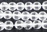 CCC612 15.5 inches 8mm faceted round matte natural white crystal beads
