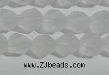 CCC626 15.5 inches 6mm faceted nuggets matte white crystal beads