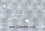 CCC640 15 inches 6mm faceted round white crystal beads