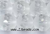 CCC642 15 inches 10mm faceted round white crystal beads