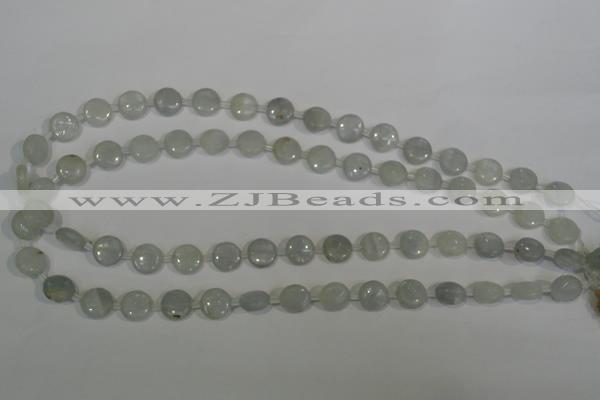 CCE10 15.5 inches 10mm flat round natural celestite gemstone beads