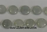 CCE11 15.5 inches 12mm flat round natural celestite gemstone beads