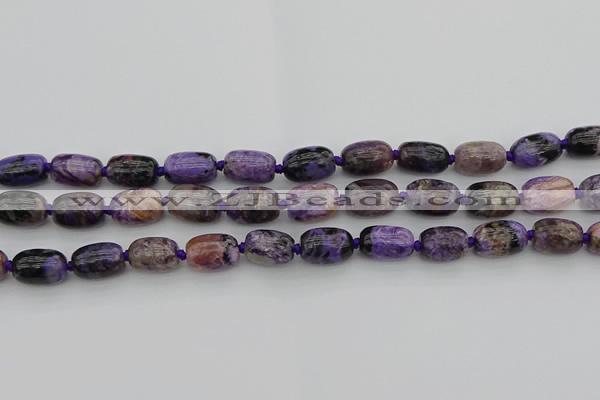 CCG111 15.5 inches 10*14mm drum charoite gemstone beads