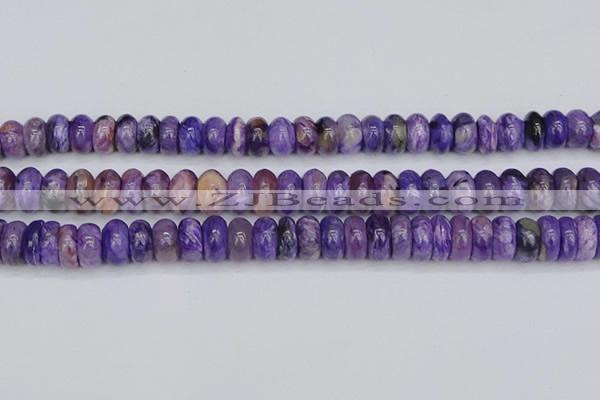 CCG118 15.5 inches 6*11mm rondelle charoite gemstone beads