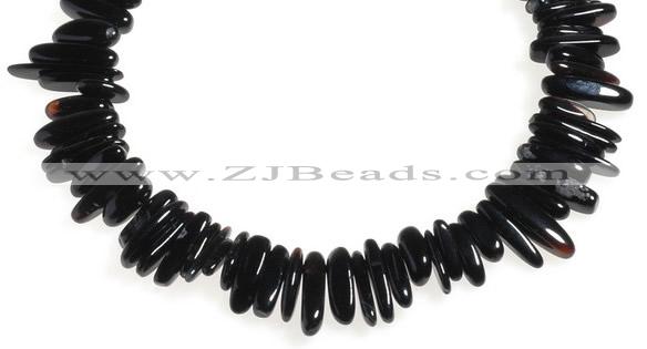 CCH03 16 inches black agate chips gemstone beads wholesale