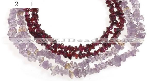 CCH19 34 inches garnet chips & amethyst chips beads wholesale